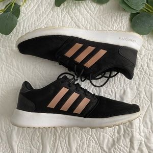 Black and Rose Gold Adidas Cloudfoam Sneaker